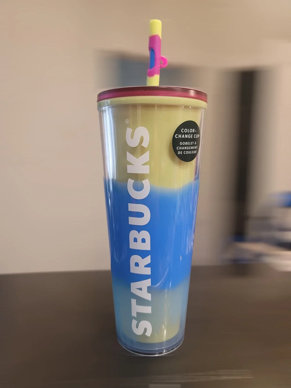 Starbucks 2023 Citrus Color Change with Swirl Straw Topper Tumbler